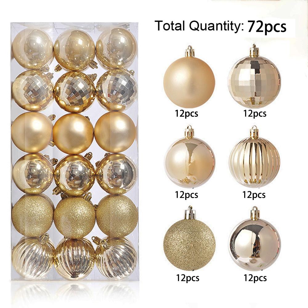 Пластиковые рождественские шары, 72 шт. 2,6 см Рождественские елочные украшения Подвесные шары Рождественские елочные безделушки для Нового года Рождественский елочный декор