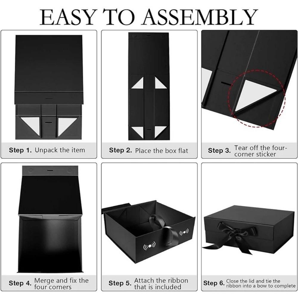 One PieceFlip Cover Empty Box Large Packing Box Luxury Ribbon Gift Box Party Valentine's Day