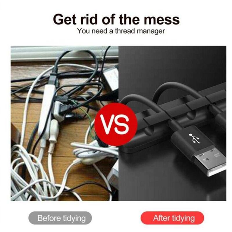 Кабельный органайзер Силиконовый USB-кабель Настольный аккуратный зажим для проводов Держатель кабеля для телевизора