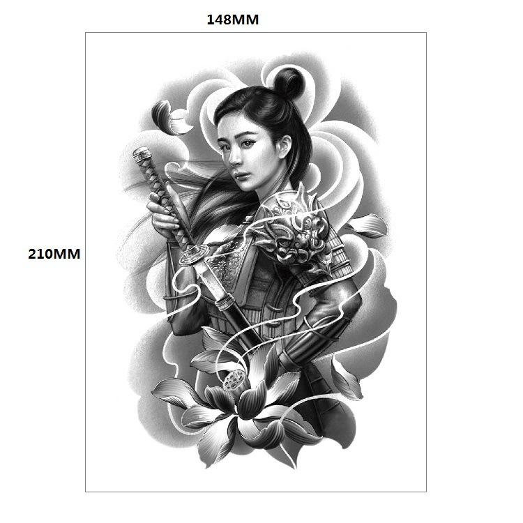 Традиционная красивая женщина персонаж слезы гейши цветная вода переводная цветочная рука анти-реальная татуировка наклейка татуировка