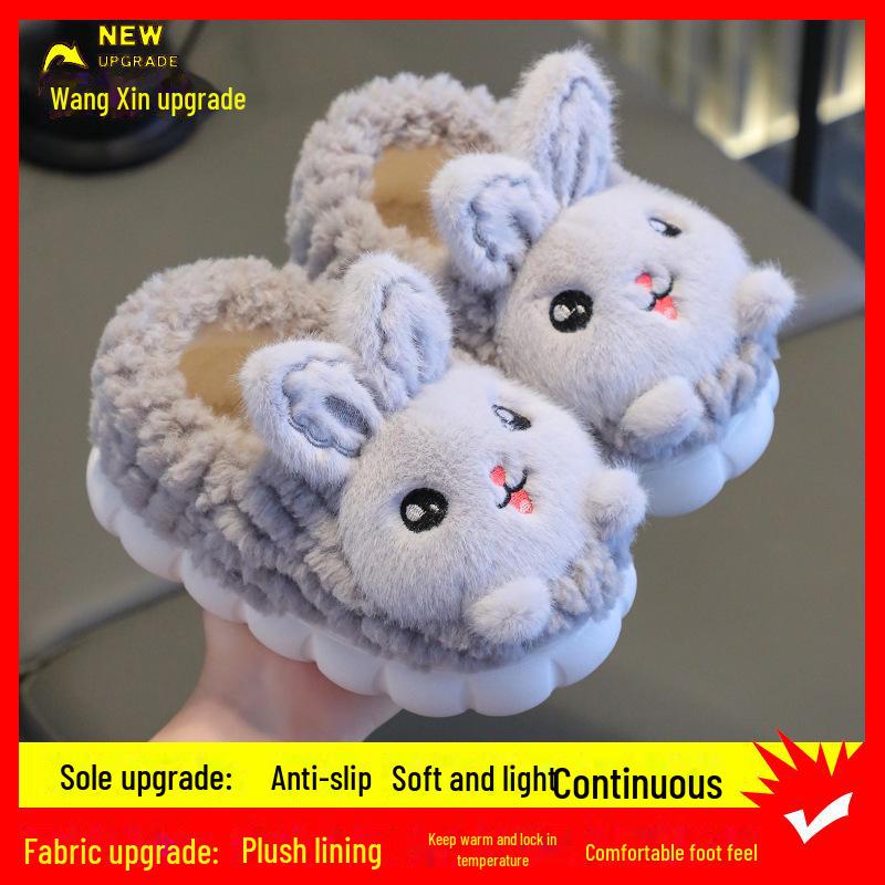 Милые детские тапочки-зайчики с морковными акцентами и нескользящей подошвой