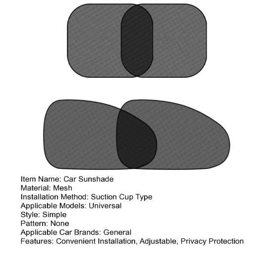 Car Front Easy Rear Window Shade Sunshade Install Mosquito-Proof Privacy Shield