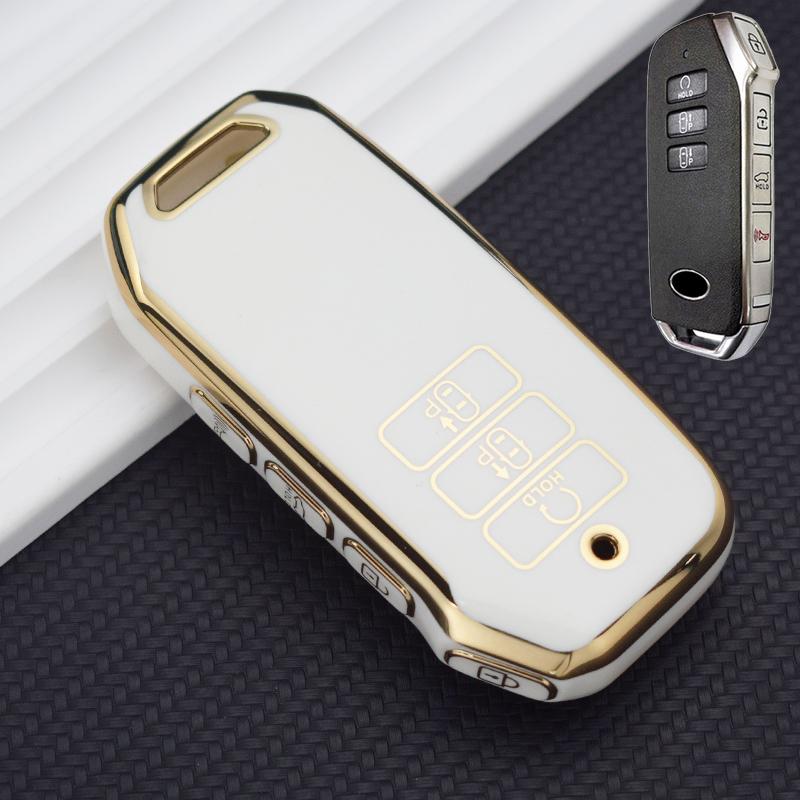 Золотой чехол для ключей из ТПУ с 7 кнопками для Kia 2022 Sportage 2023 Niro Hybrid 2021 Sorento 2021 2022 MQ4 2022 EV6 GT-Line K8 V6