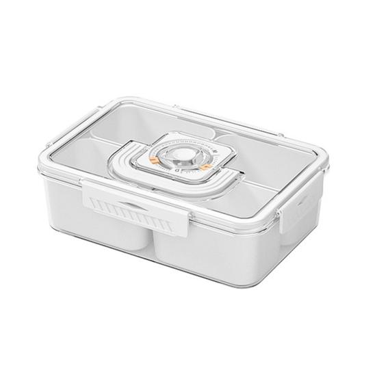 Salad Crisper Snack Box with Lid 8 Compartments Cutlery Storage Food-Grade Portable Handle Food Container for Fruits Nuts Parties