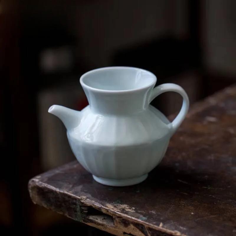 220 мл Фарфоровый чайник Hutian Kiln Креативный туманно-синий лотос Ручной разделитель для чая Чахай Чашка справедливости для чайных аксессуаров