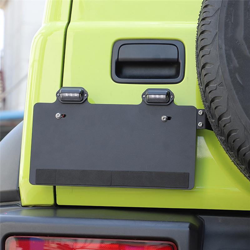A03E-1 Set License Plate Frame Mounting Bracket With Light For Suzuki Jimny Accessories Black