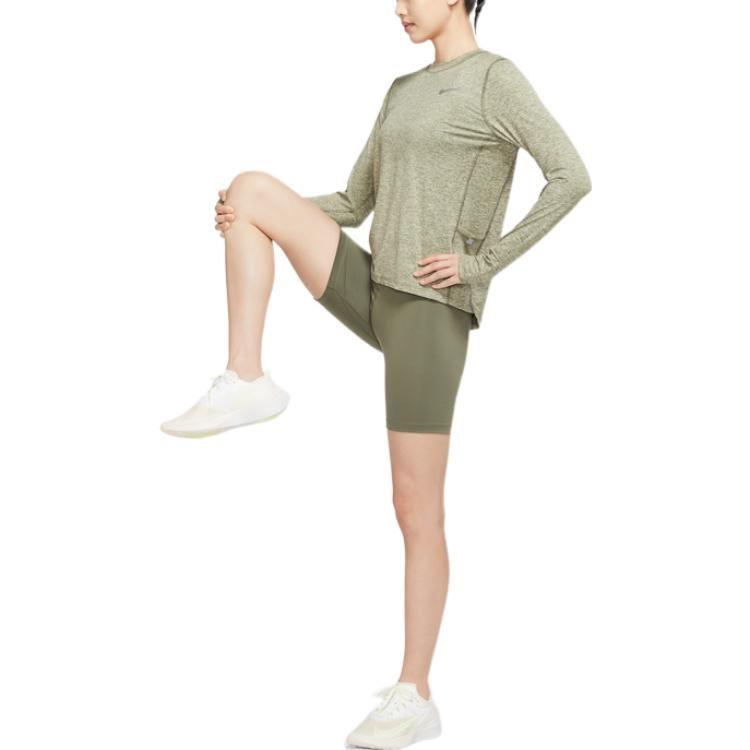 Nike Женская футболка для бега Оливково-зеленая CU3278-222