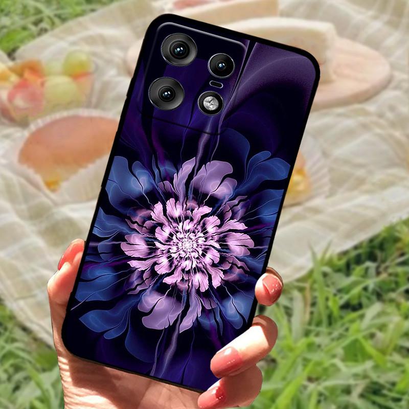 Чехол для Motorola Edge 50 Pro Модный Мраморный Силиконовый Черный Мягкий Бампер для Телефона Moto Edge 50 Pro Мультяшные ТПУ Оболочки