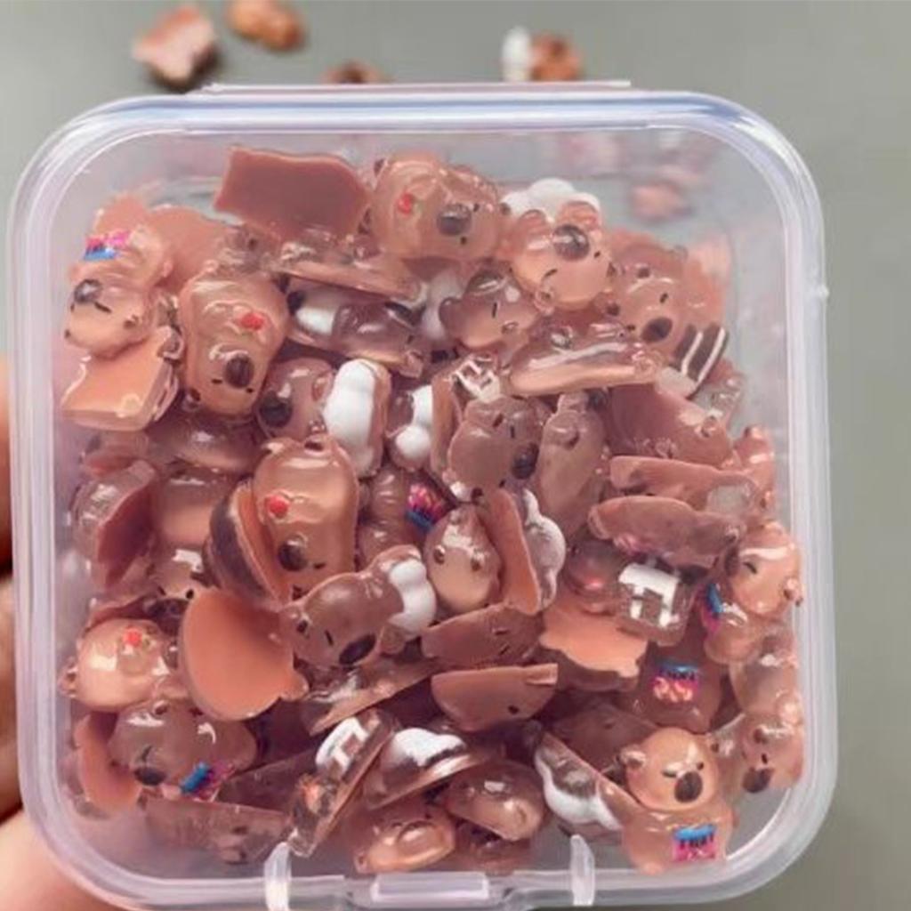 100pcs Mini Capybara Miniatures, Animal Figurines Fairy Garden Home Desk Ornament, Micro Landscape Diy Craft Decoration