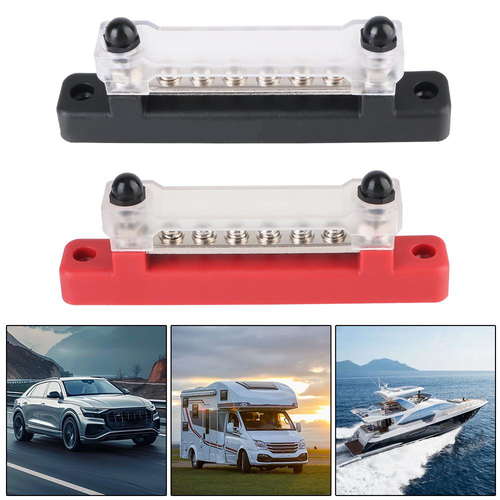 Circuit Busbar Plug 48V 150A DC Bus Bar Power Distribution Block 6 Ways Electro Junction For Boat Truck RV Caravan Car