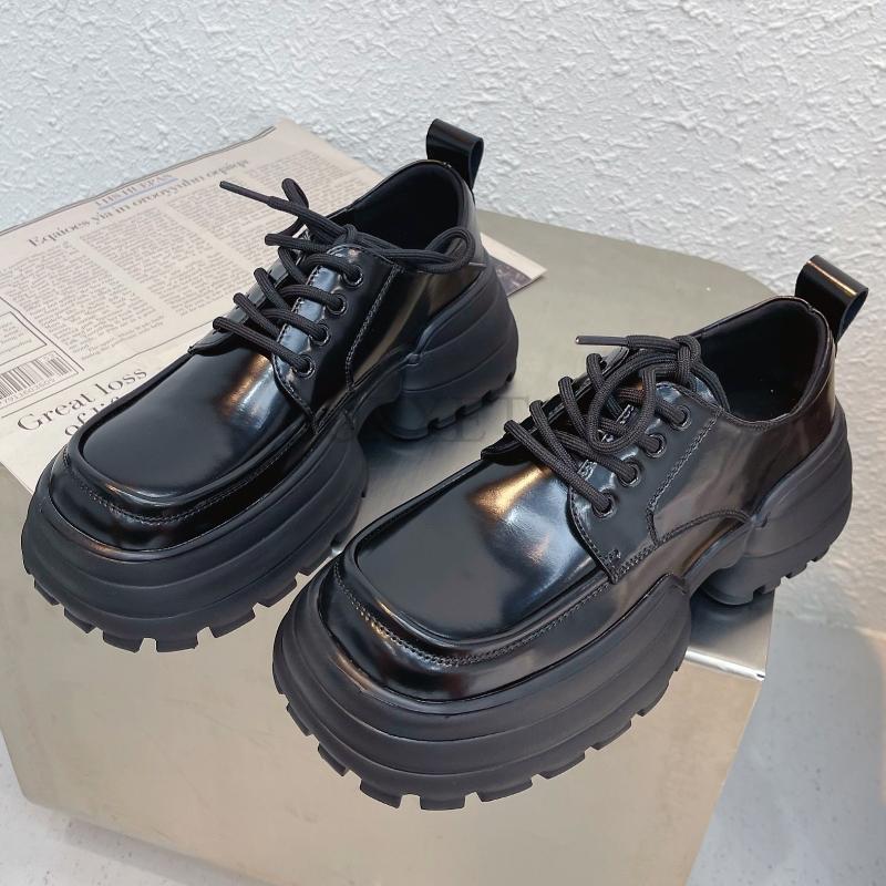 Женские туфли-оксфорды на платформе с квадратным каблуком и шнуровкой, женские туфли для вечеринок и ролевых игр, модные туфли на высоком каблуке для женщин