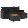 VidaXL Salon de Jardin avec Coussins 5 pcs, Canapés de Terrasse, Ensemble de Meubles de Patio, Mobilier d'Extérieur, Noir 3258310