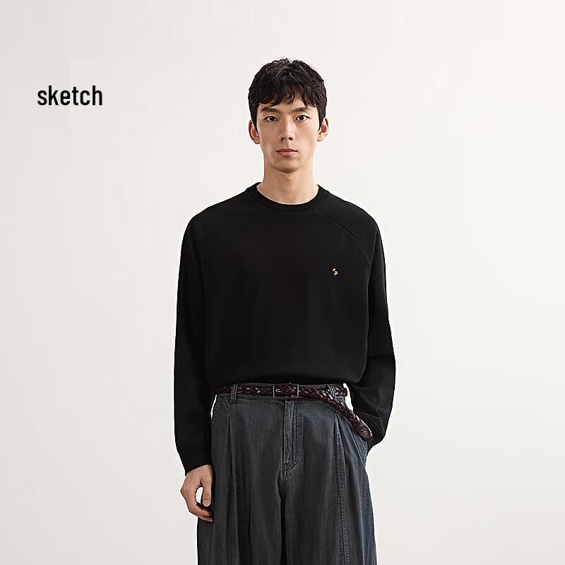 CROQUIS Men's 9P2413750 Loose Fit Round Neck Pullover Sweatshirt