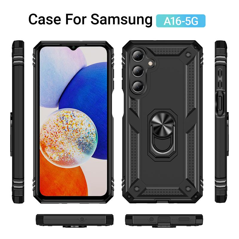 Для Samsung Galaxy A16 5G Чехол SM-A166B Бронированный Магнитный Автомобильный Чехол-Кольцо Для Samsung A16 A 16 5G Подставка Держатель Задняя Крышка