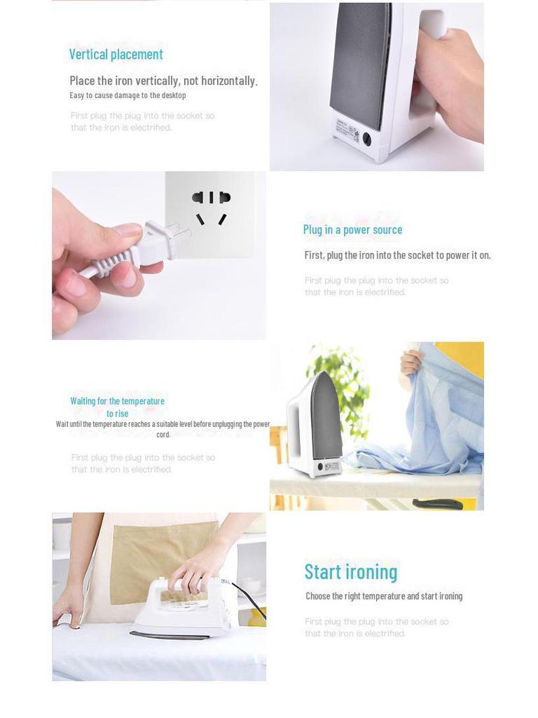 Портативный мини-электрический утюг для одежды - подходит для студенческого общежития и путешествий, маломощный, с контролем температуры