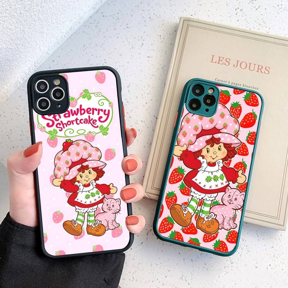 Cartoon Girl S-Strawberry S-Shortcake For IPhone 16 15 14 Plus 13 12 11 Pro Max X XS MAX Translucent Matte Shockproof Cover