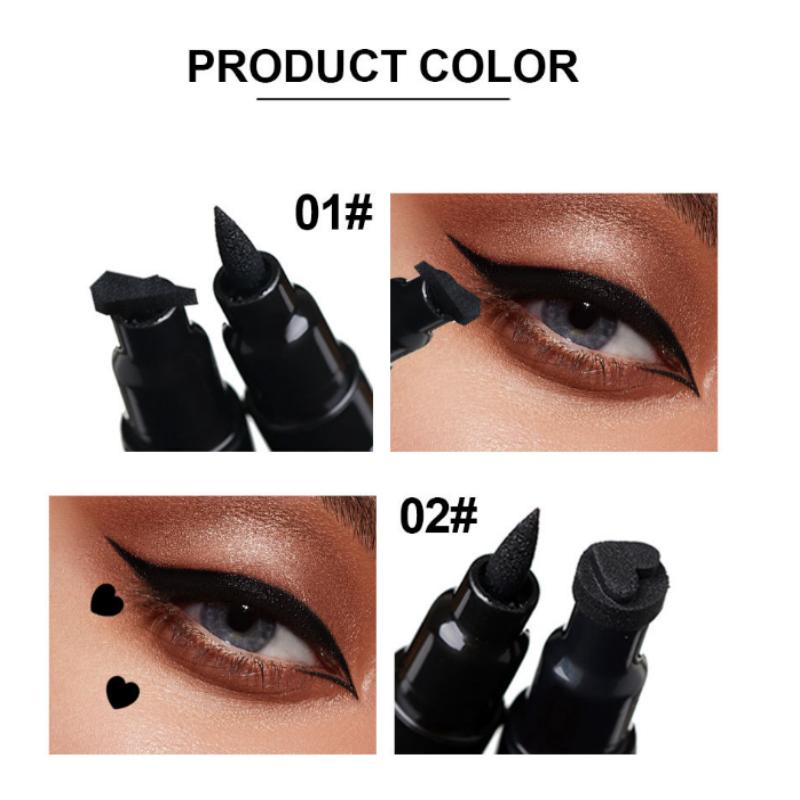 Двуглавая черная жидкая подводка для глаз с 2 головками, карандаш с треугольным уплотнением, подводка для глаз 2 в 1, водостойкая подводка для глаз, 5 типов, ручка для макияжа глаз