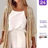 Autumn 2025 Women's Plus Size Sequin Loose Top Jacket - Europe & America Collection