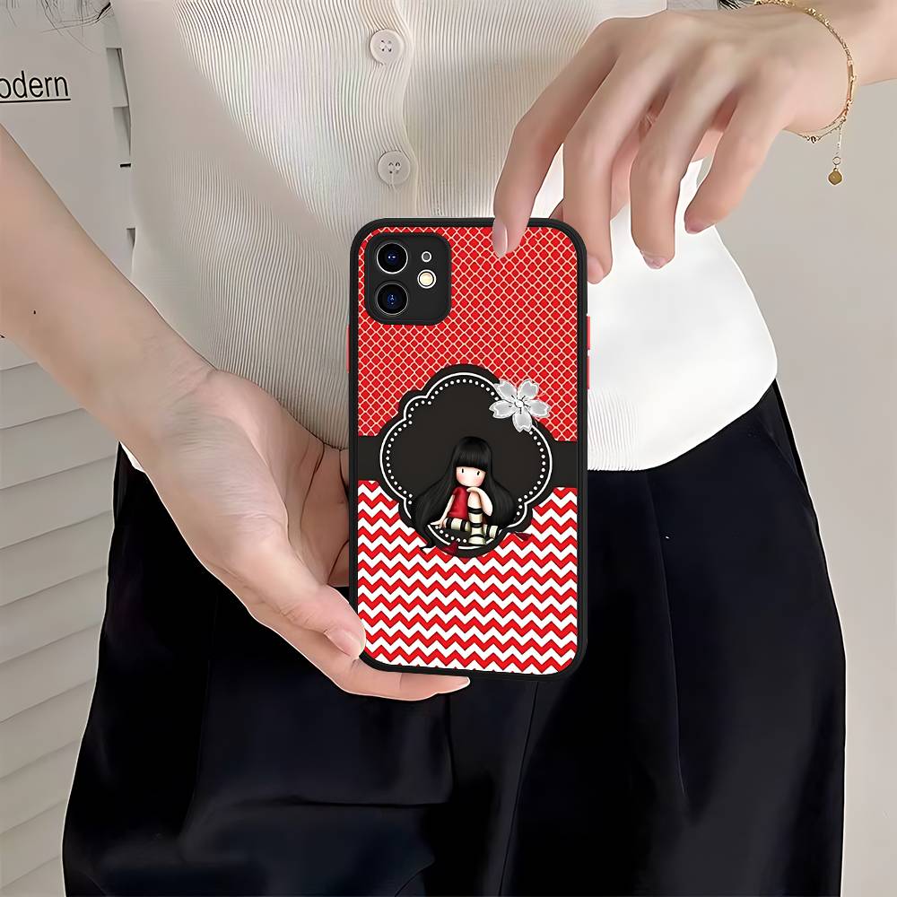 Japan Santoro G-Gorjuss For IPhone 15 16 Pro Max 11 12 13 14 XS XR X Plus 16E Matte Translucent Phone Cover