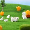 8pcs Easter Rabbit Miniature Statues Resin Collectible Model Cute Figurine Landscape Home Decor
