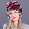 Зимняя женская меховая шапка, вязаная шапка из кроличьего меха, меховая шапка со спиральным узором «ананас», толстая теплая шапка