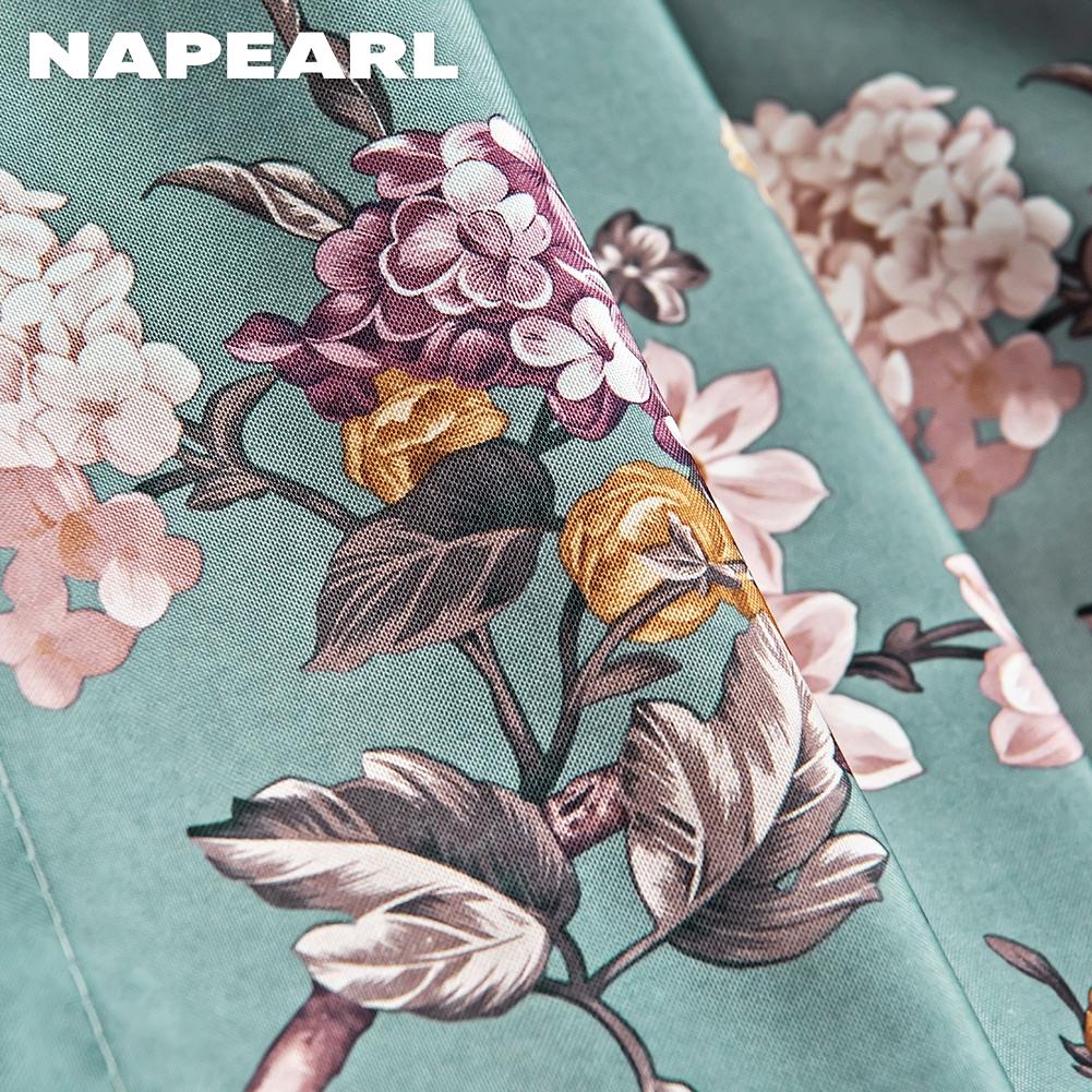 1PC NAPEARL 70-80% Blackout Shading Curtain Printed Floral Curtain Pastoral Style Window Drapes Home Decor