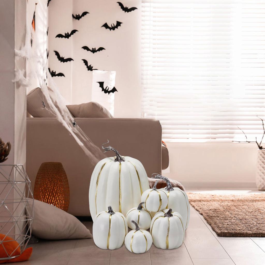 Искусственные Тыквы Ассорти Поддельные Искусственные Кленовые Листья Хэллоуин 7шт