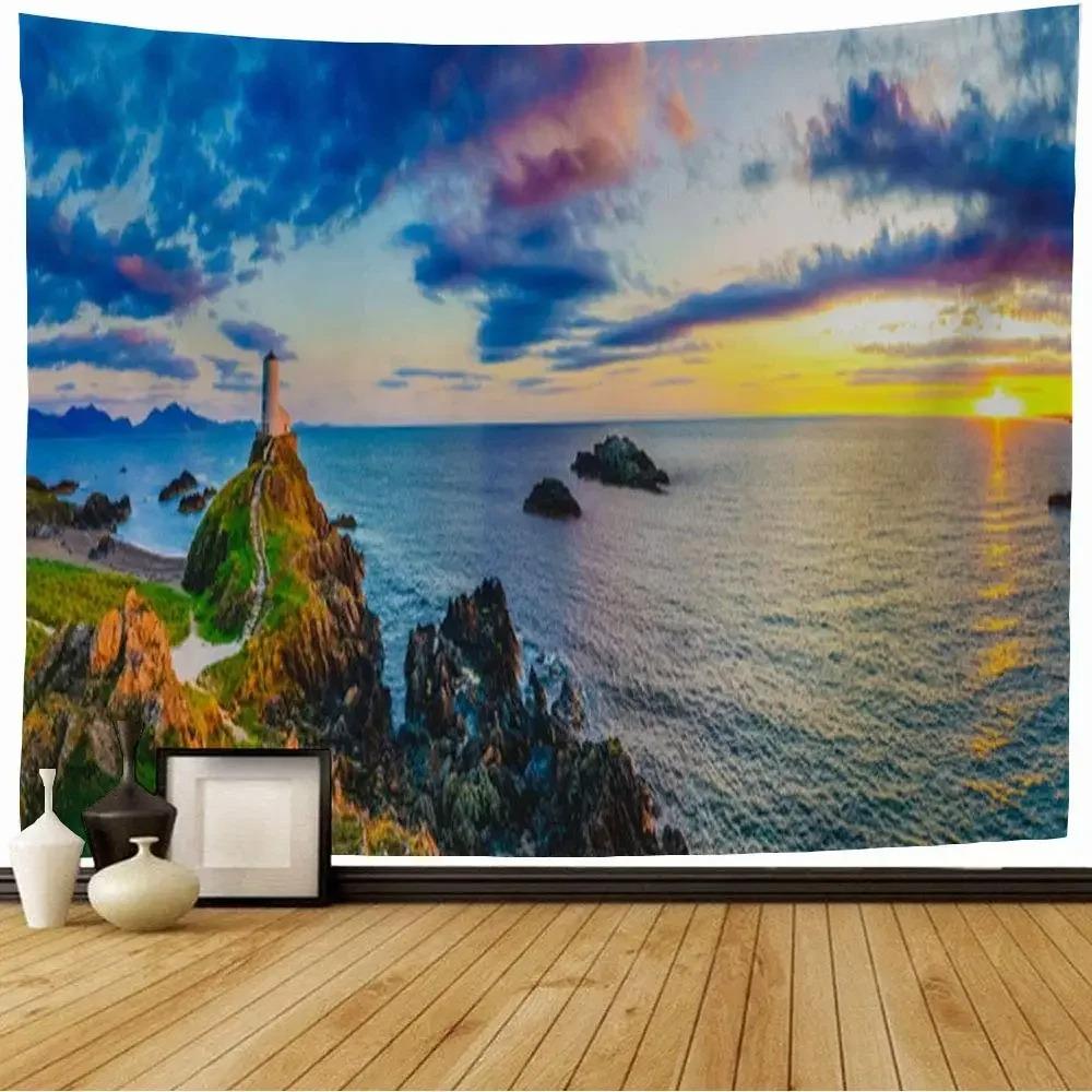 Гобелен с закатным пейзажем, украшение для офиса, гостиной, настенный гобелен для дома