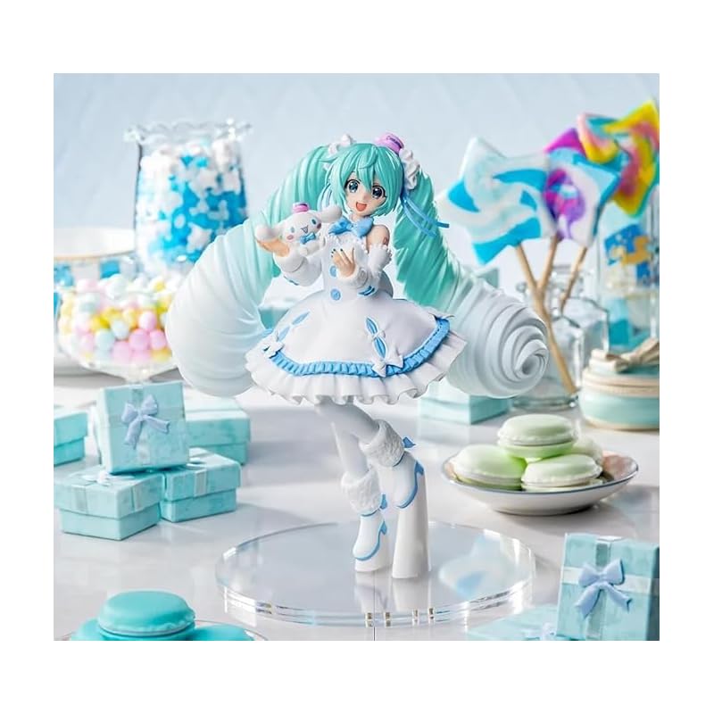 Серия Hatsune' Miku Luminasta Hatsune' Miku x Cinnamo*Roll Белая версия платья фигурка 1 тип в общем официальном размере Примерно 19 см