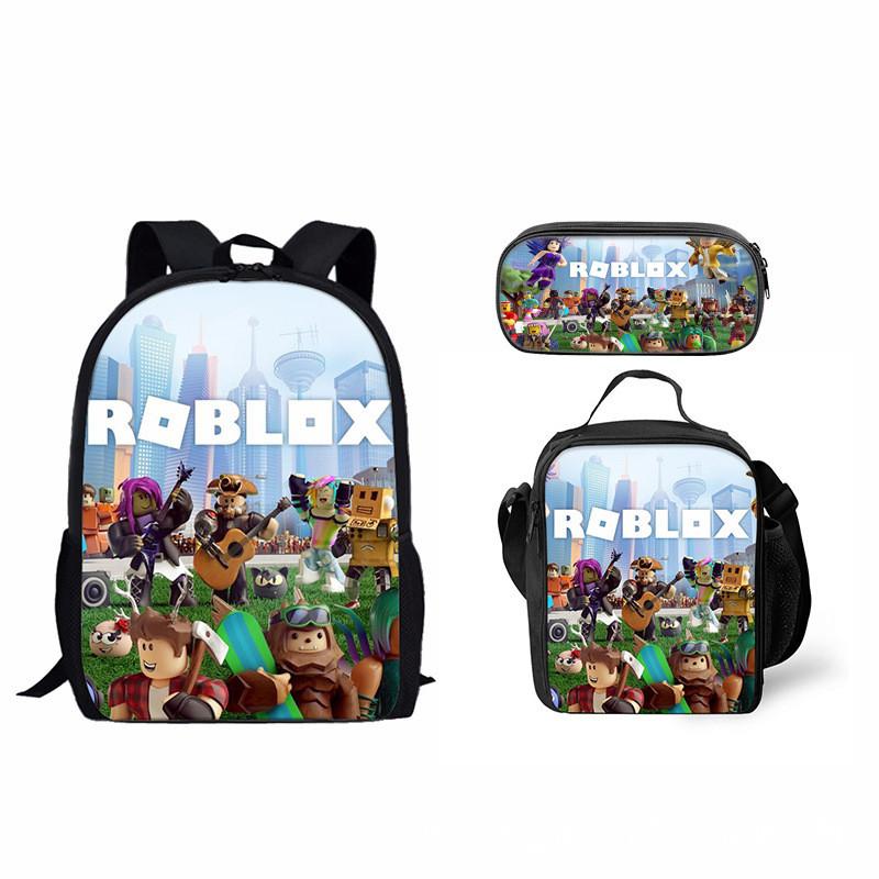 Школьный рюкзак Roblox 44 см и сумка для ланча из прочного нейлона для детей и подростков