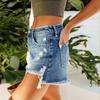 2023 Casual Hole Ripped Blue Shorts Summer High Waist Loose Short Pants Comfort Pocket Denim Shorts Pantalon Vintage Mujer 25671