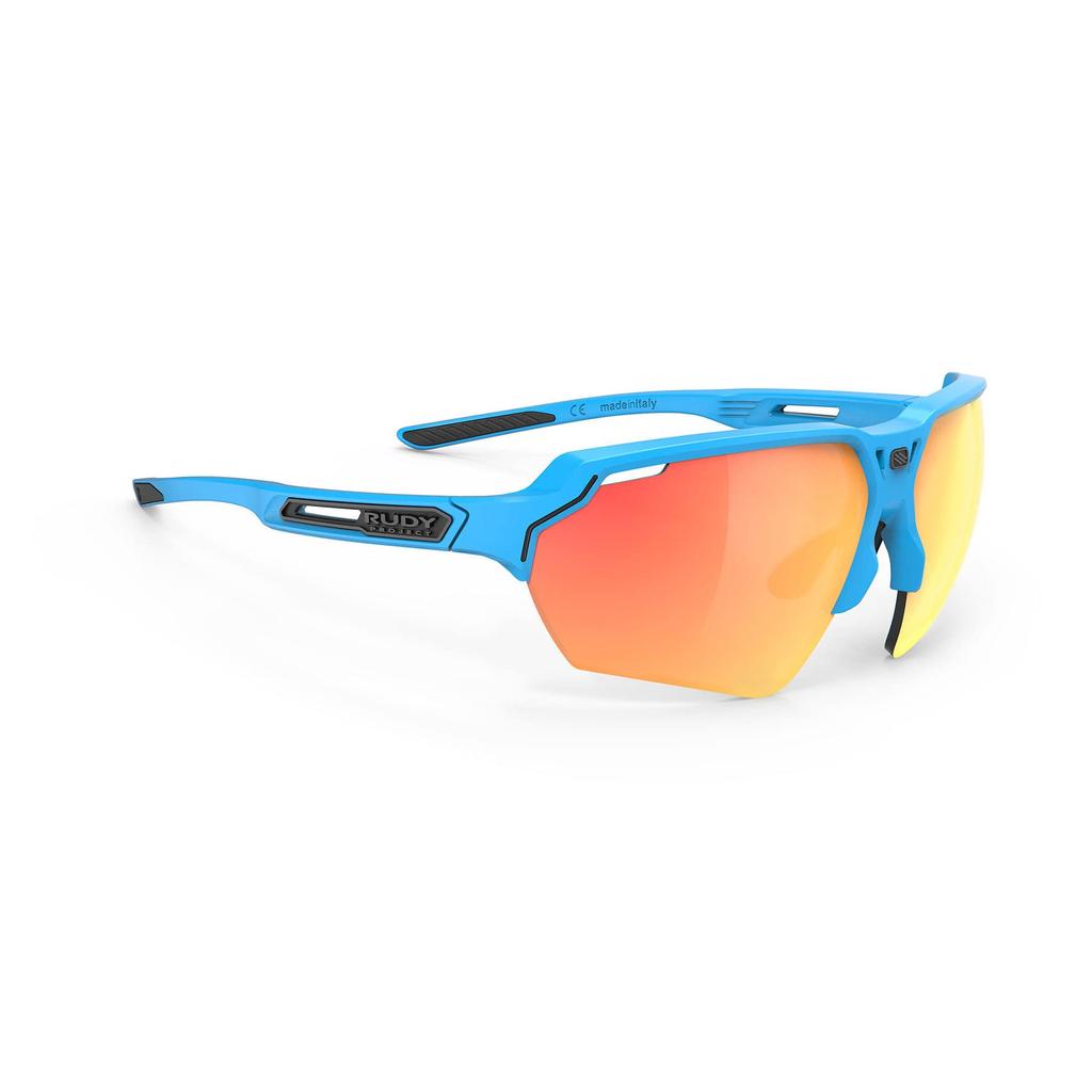 RUDYPROJECT DELTABEAT Running Sunglasses In Azure Orange Lens Lens 51mm Matte/Multi-Laser (SP744086-0R00), Width 69mm, Height