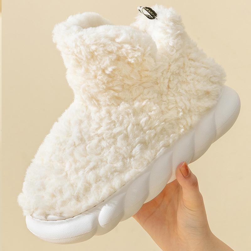Fashion Comwarm Fur Slippers For Women Winter 2024 New Warm Cozy Furry Boots For Home Indoor Cute Soft Sole Plush Slides For Cotton Shoe