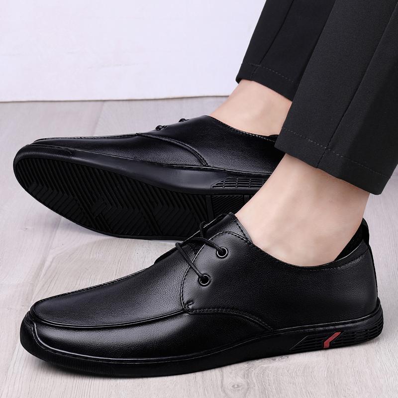 FashionMens Formal Shoes Men 2024 Spring & Autumn Genuine Leather For Wedding Comfy Lace-up Dress Shoes Man Brand Oxfords Men's Shoes