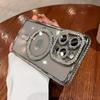 Роскошный прозрачный чехол с блестящим розовым бриллиантом для IPhone 15 11 12 13 14 Pro Max Plus Magsafe, магнитный чехол для беспроводной зарядки