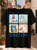 Moin Coastal IconsLighthouse Seal Beach and Seagull in Pastel Squares Graphic Cute Seaside Theme  Unisex All TShirt