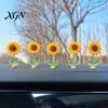 Interior Aesthetic Accessories 5Pcs Wobble Sunflower Car Dashboard Decor, Resin Spring Flower Ornament Cute Office Desk Decorations with Non
