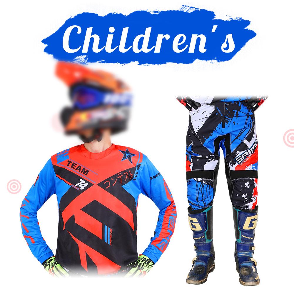 Motocross Gear Set for Kids 20 22 24 26 28 Racing Suit MX MOTO Jersey & Pant Kits Youth Children Boy Girl Motorcycle BMX Off-road Bicycle Combo