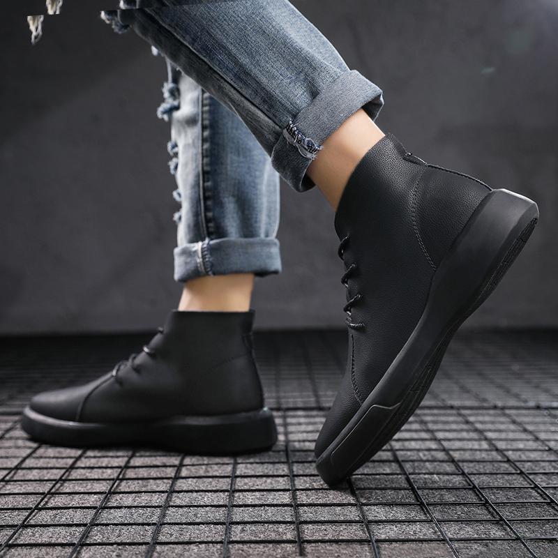 Fashion Winter Fur Warm Chelsea Men's Boots Fashion Brand Suede Vintage Ankle Boots Tendon Sole Wear Work Boots Outdoor Soft Sole Boots