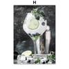 Modern Cocktail Lemon Cucumber Posters Prints Drink Mojito Martini Wall Art Canvas Painting for Bar Kitchen Room Home Decoration