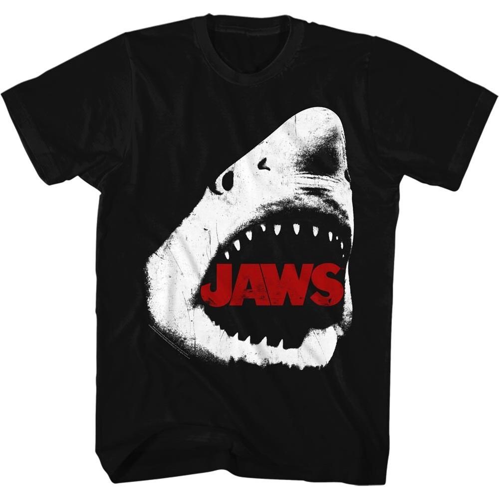 Jaws 70's Thriller Movie Jaws Logo Inside Open Mouth Shark Men's T Shirt Unisex T-Shirt