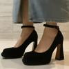 2025 Hot Sale Buckle Strap Women's High Heels Fashion New Round Toe Party Pumps Women Best Seller Super High Shoes for Women