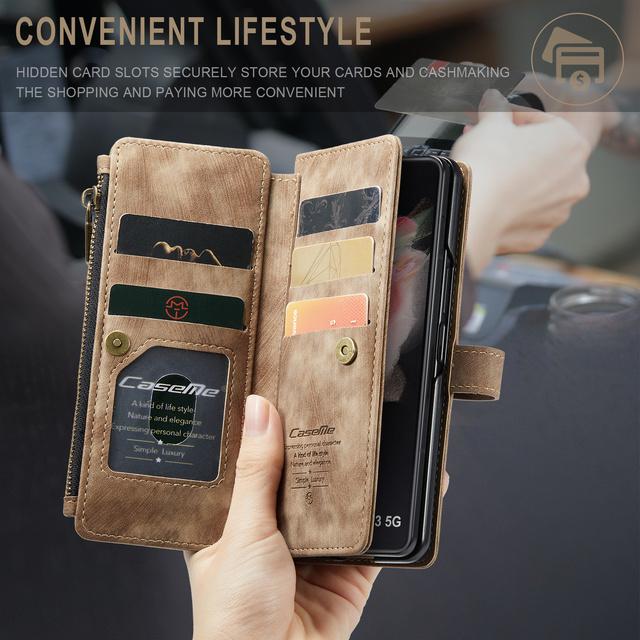 Складной кожаный чехол-кошелек с защитой от пыли для Samsung Galaxy Z Fold 4 Fold4 Fold 3 Fold3 5g S23 Ultra S22 S21 Plus S20 Fe