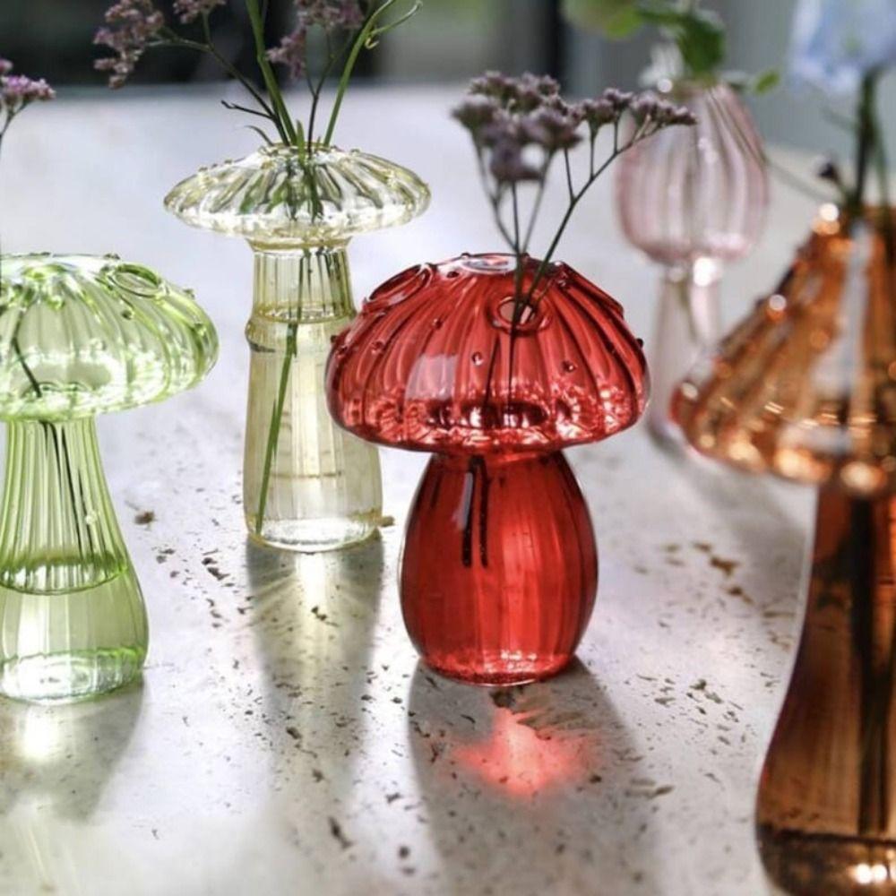 Simple Hydroponic Mushroom Aromatherapy Bottle Flower Table Creative Home Glass Vase