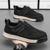 Men's Casual Sports Running Shoes New Leather Versatile Non-Slip All-Black Trendy Sneakers From Mainland Retro Board Fashionable