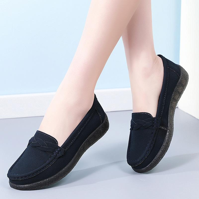 Женские замшевые пенни-лоферы для вождения, мокасины для ходьбы, повседневные туфли-лодочки, удобные туфли-лоферы без застежек для женщин, деловые, офисные, деловые, на плоской подошве