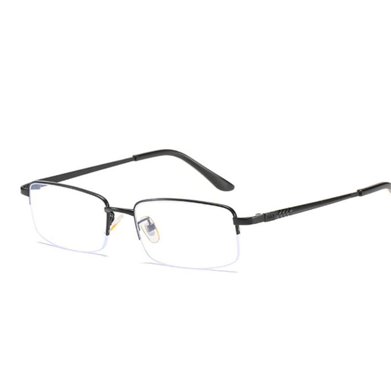 Metal Half Frame Prescription Eyeglasses Men Blue Light Blocking Nearsighted Glasses Male 0 -0.5 -0.75 -1.0 To -6.0
