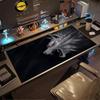Dark Red Eye Wolf Large Gaming Mouse Pad Non Slip Rubber Keyboard Mat Stitched Edge For Pc Gamer Laptop Office Workstation