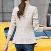 Spring Autumn Suit Coat Women Lapel Long Sleeve Slim Fit Single Button Suit Jacket with Pockets
