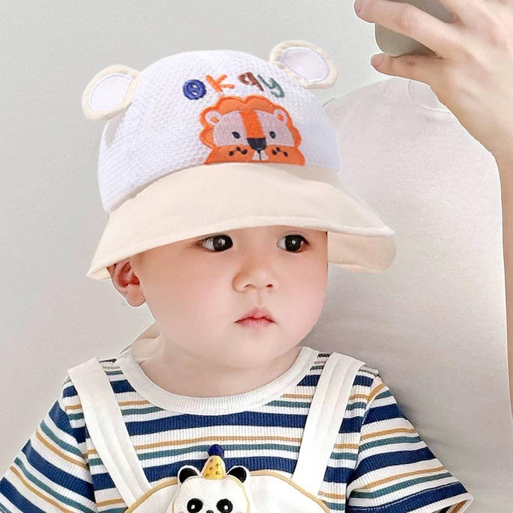 Cartoon Lion Baby Children Sun Visor Hat Sun Protection Boys Girls Mesh Basin Caps Summer